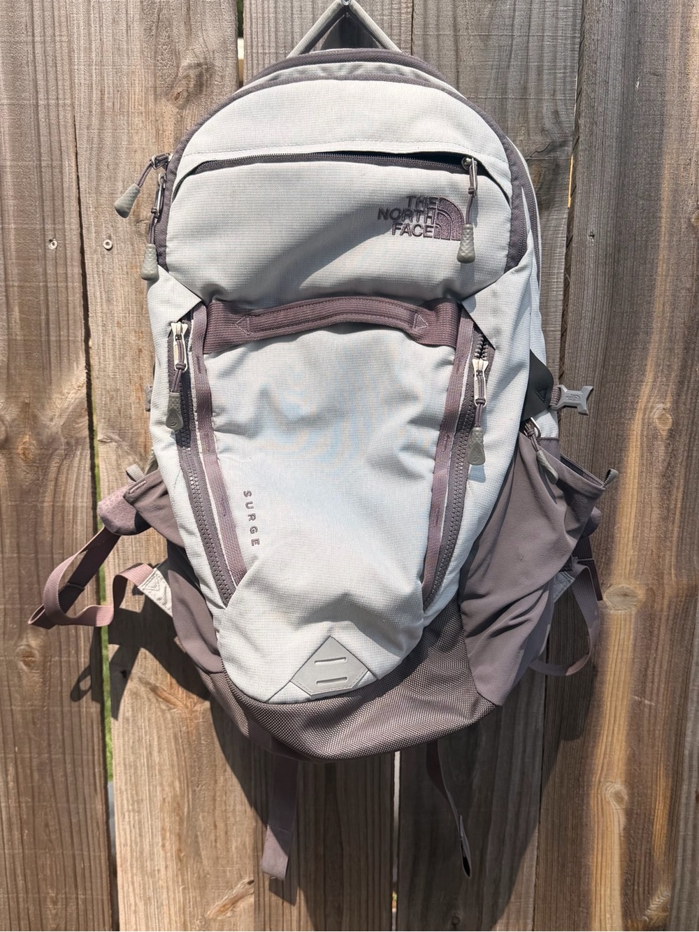 The North Face Surge Backpack in Light Gray and Taupe unisex